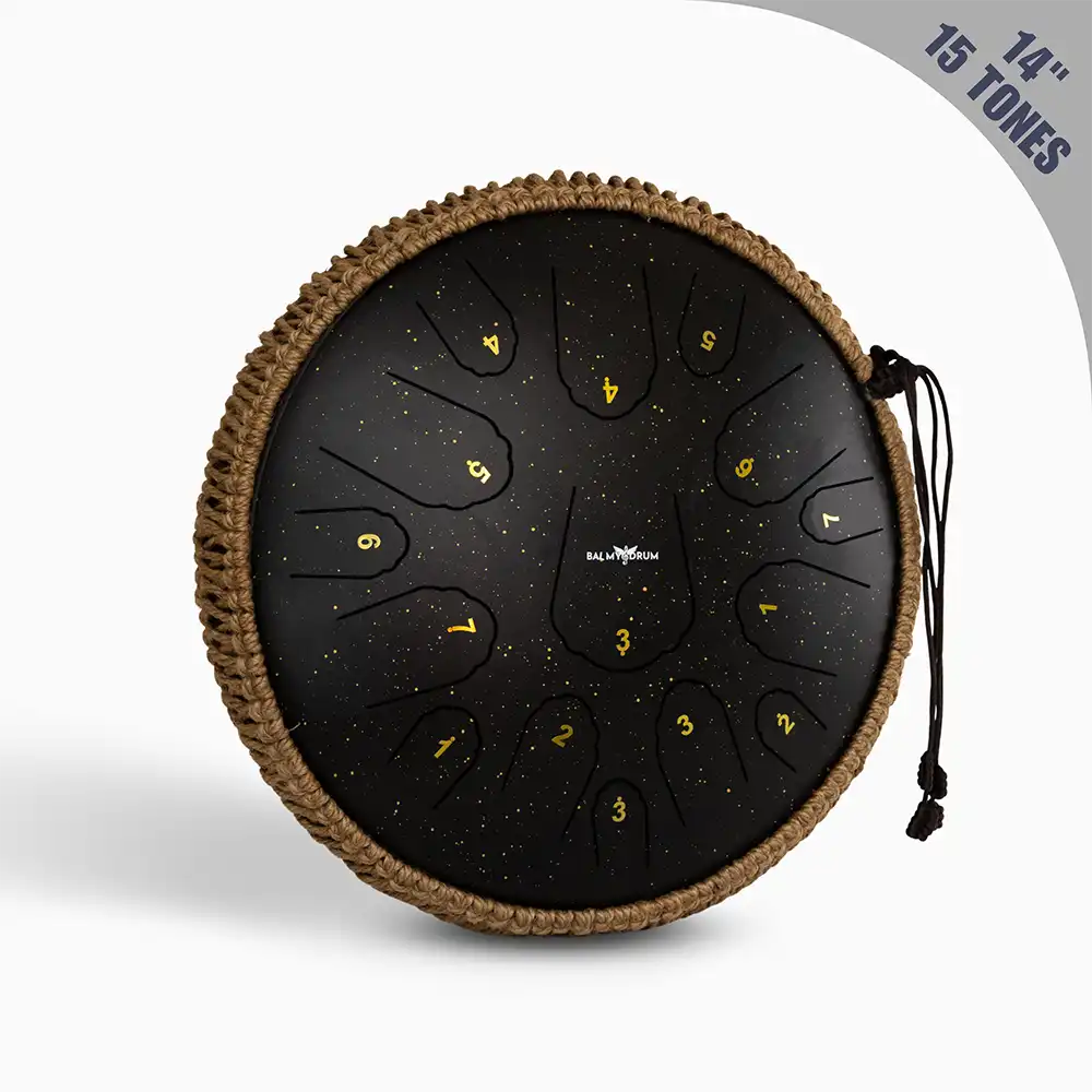 14 Inches 15 Tones - Balmy Handcrafted Tongue Drum for Therapeutic Sound Healing: Perfect for Kids & Adults
