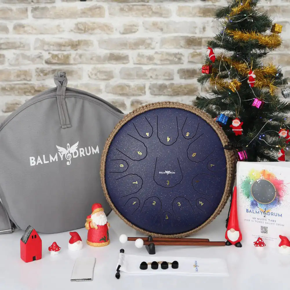14 Inches 15 Tones - Balmy Handcrafted Tongue Drum for Therapeutic Sound Healing: Perfect for Kids & Adults