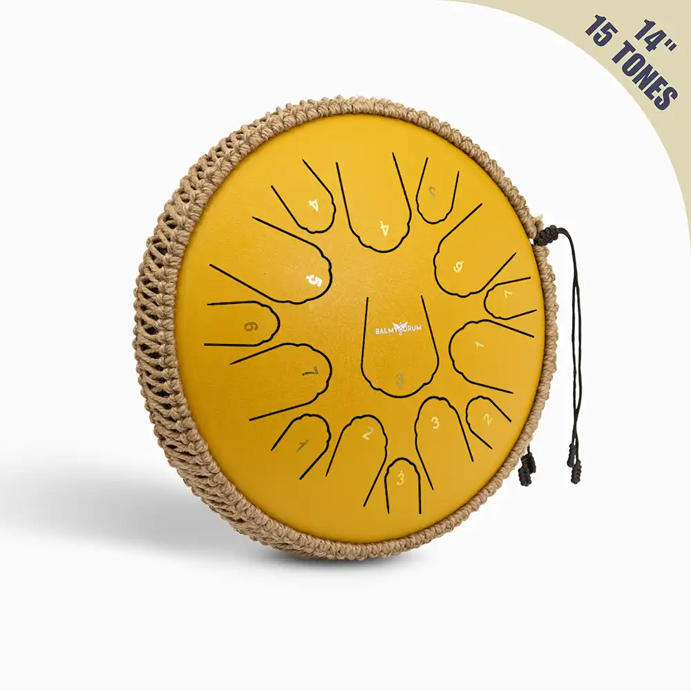14 Inches 15 Tones - Balmy Handcrafted Tongue Drum for Therapeutic Sound Healing: Perfect for Kids & Adults